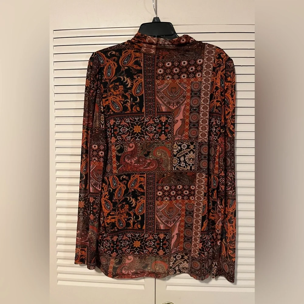 JANE + DELANCEY NWT Size XL Paisley Abstract Print Long Sleeve Pullover Top.
